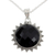 Onyx pendant necklace, 'Black Sun Halo' - Indian Traditional Onyx and Sterling Silver Sun Necklace (image 2b) thumbail