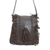 Leather shoulder bag, 'Goa Style' - Espresso Brown Leather Shoulder Bag with 3 Inner Pockets