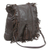 Leather shoulder bag, 'Goa Style' - Espresso Brown Leather Shoulder Bag with 3 Inner Pockets