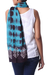 Batik cotton scarf, 'Caribbean Blue Waves' - Batik Tie Dye Cotton Scarf in Caribbean Blue from India