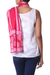 Cotton batik scarf, 'Modern Ruby Paisley' - Ruby and Hot Pink Paisley and Chevron Printed Batik Scarf (image 2c) thumbail