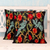 Cotton cushion covers, 'Blue Cockatoos' (pair) - 2 Black Cotton Chainstitch Embroidery Floral Cushion Covers thumbail