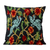 Cotton cushion covers, 'Blue Cockatoos' (pair) - 2 Black Cotton Chainstitch Embroidery Floral Cushion Covers (image 2b) thumbail