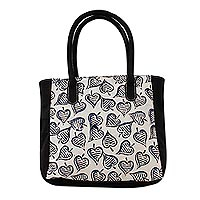 Cotton tote bag, 'Windswept' - Tote Bag with Block Printed Leaves on Cotton from India