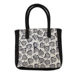 Cotton tote bag, 'Windswept' - Tote Bag with Block Printed Leaves on Cotton from India