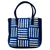 Cotton tote bag, 'Blue Directions' - Indigo Blue Cotton Indian Tote Bag with Three Pockets
