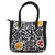 Baumwoll-Batik-Einkaufstasche - Schwarze indische Batik-Tragetasche aus Baumwolle mit abstrakten Mustern