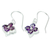 Amethyst dangle earrings, 'Petite Petals' - Floral Amethyst Dangle Earrings Artisan Crafted Jewelry thumbail