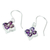 Amethyst dangle earrings, 'Petite Petals' - Floral Amethyst Dangle Earrings Artisan Crafted Jewelry (image 2b) thumbail
