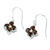 Garnet dangle earrings, 'Petite Petals' - Artisan Crafted Floral Garnet Dangle Hook Earrings thumbail