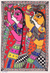 Madhubani-Gemälde - Indisches Madhubani-Gemälde von Radhika-Mädchen auf handgeschöpftem Papier