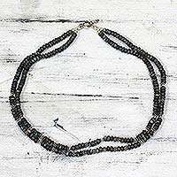 Labradorite strand necklace, 'Misty Dawn' - Sterling Silver Labradorite Necklace Handmade in India