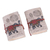 Paper mini-journals, 'Royal Stride' (pair) - 2 Handmade Paper Journals from India with Marching Elephants