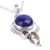 Lapis lazuli and citrine pendant necklace, 'Glory in Blue' - Handcrafted Lapis and Citrine Sterling Silver Necklace