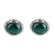 Malachite stud earrings, 'Morning Forest' - Sterling Silver and Deep Green Malachite Earrings (image 2a) thumbail