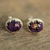 Sterling silver stud earrings, 'Morning in Purple' - Sterling Silver Purple Composite Turquoise Stud Earrings thumbail
