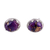 Sterling silver stud earrings, 'Morning in Purple' - Sterling Silver Purple Composite Turquoise Stud Earrings (image 2a) thumbail