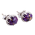 Sterling silver stud earrings, 'Morning in Purple' - Sterling Silver Purple Composite Turquoise Stud Earrings (image 2b) thumbail