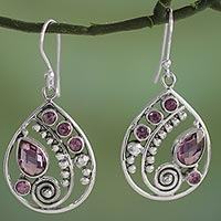 Amethyst dangle earrings, Lilac Radiance