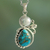Cultured pearl pendant necklace, 'Joyous Blue Sky' - Cultured Pearl and Composite Turquoise Silver 925 Necklace thumbail