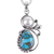 Cultured pearl pendant necklace, 'Joyous Blue Sky' - Cultured Pearl and Composite Turquoise Silver 925 Necklace (image 2a) thumbail