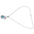 Cultured pearl pendant necklace, 'Joyous Blue Sky' - Cultured Pearl and Composite Turquoise Silver 925 Necklace (image 2b) thumbail
