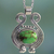 Halskette mit Anhänger aus Sterlingsilber - Damen-Halskette aus 925er Silber und grünem Komposit-Türkis