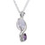 Amethyst and rainbow moonstone pendant necklace, 'Colorful Curves' - India Handcrafted Amethyst and Rainbow Moonstone Necklace (image 2c) thumbail