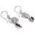 Amethyst and rainbow moonstone dangle earrings, 'Colorful Curves' - India Handcrafted Amethyst and Rainbow Moonstone Earrings