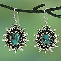 Sterling silver dangle earrings, 'Eternal Radiance'