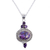 Amethyst pendant necklace, 'Luminous Lilac Sky' - Handmade  Amethyst and Composite Turquoise Necklace (image 2c) thumbail
