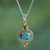 Citrine pendant necklace, 'Luminous Blue Sky' - Citrine and Composite Turquoise Pendant Necklace