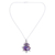 Amethyst pendant necklace, 'Regal Coronation' - Composite Turquoise and Amethyst Pendant Necklace