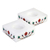 Marble tealight holders, 'Blooming Buds in Red' (pair) - Square Marble Tealight Holders with Red Blooming Bud (Pair) (image 2c) thumbail