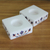 Marble tealight holders, 'Blooming Buds in Blue' (pair) - Square Marble Tealight Holder with Blue Blooming Buds (Pair) (image 2c) thumbail