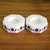 Marble tealight holders, 'Floral Alliance in Blue' (pair) - Octagon Marble Tealight Holders with Blue Buds (Pair) (image 2b) thumbail