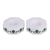 Marble tealight holders, 'Floral Alliance in Green' (pair) - Octagon Marble Tealight Holder with Green Buds (Pair) thumbail