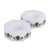 Marble tealight holders, 'Floral Alliance in Green' (pair) - Octagon Marble Tealight Holder with Green Buds (Pair) (image 2d) thumbail