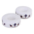 Marble tealight holders, 'Floral Symmetry in Blue' (pair) - Round Marble Tealight Holder with Blue Blooming Buds (Pair) (image 2d) thumbail