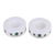 Marble tealight holders, 'Floral Symmetry in Green' (pair) - Round Marble Tealight Holder with Green Blooming Buds (Pair) thumbail