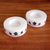 Marble tealight holders, 'Floral Symmetry in Green' (pair) - Round Marble Tealight Holder with Green Blooming Buds (Pair) (image 2c) thumbail