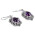 Amethyst dangle earrings, 'Intricate Embrace' - Handcrafted Sterling Silver Earrings with Amethyst