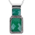 Onyx pendant necklace, 'Watery Depths' - Onyx Pendant Necklace with Sterling Silver from India