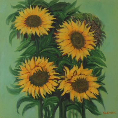 Sunflower Oil Painting On Canvas
