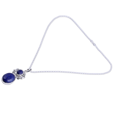 Collar con colgante de lapislázuli - Collar con colgante de lapislázuli azul profundo hecho a mano
