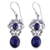 Pendientes colgantes de lapislázuli - Aretes colgantes artesanales de lapislázuli y plata esterlina