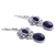 Lapis lazuli dangle earrings, 'Whimsical Tendrils' - Handcrafted Lapis Lazuli and Sterling Silver Dangle Earrings