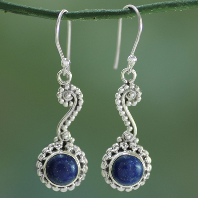 Lapis lazuli dangle earrings, Marina