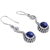 Lapis lazuli dangle earrings, 'Marina' - Hand Crafted Indian Lapis Lazuli Dangle Earrings