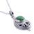 Peridot pendant necklace, 'Mesmerizing Sphere' - Peridot and Composite Turquoise Pendant Necklace from India